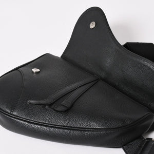 Christian Dior Saddle Bag Body Bag Black Silver Hardware 06-BO-1120 Good Condition Used 4a003815