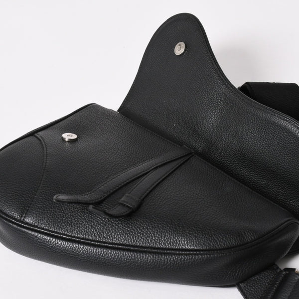 Christian Dior Saddle Bag Body Bag Black Silver Hardware 06-BO-1120 Good Condition Used 4a003815