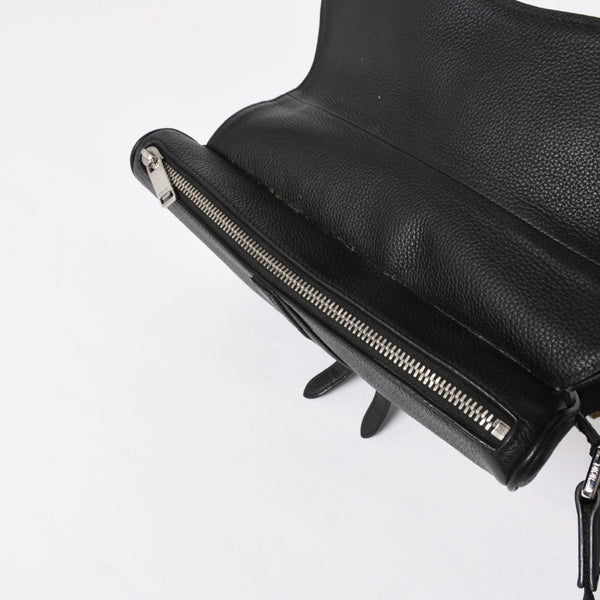 Christian Dior Saddle Bag Body Bag Black Silver Hardware 06-BO-1120 Good Condition Used 4a003815