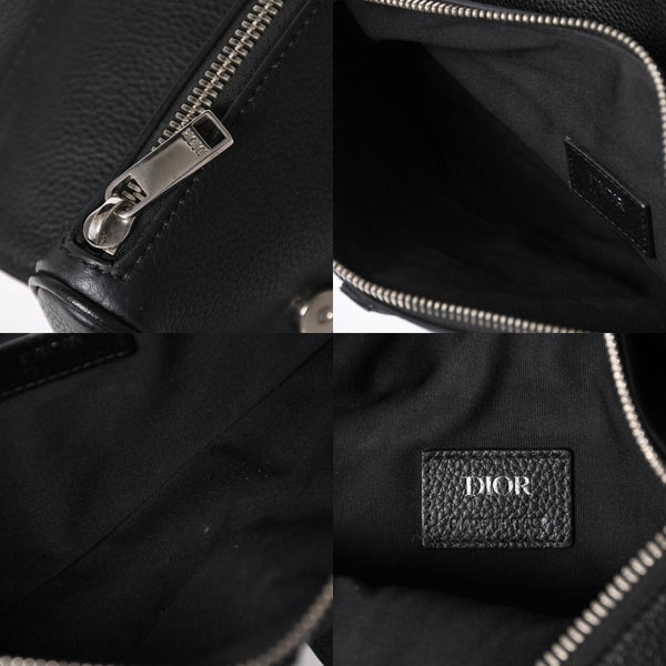 Christian Dior Saddle Bag Body Bag Black Silver Hardware 06-BO-1120 Good Condition Used 4a003815