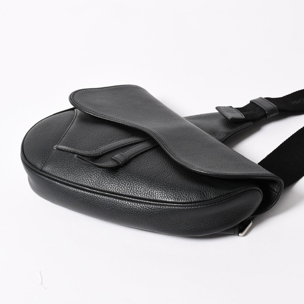 Christian Dior Saddle Bag Body Bag Black Silver Hardware 06-BO-1120 Good Condition Used 4a003815