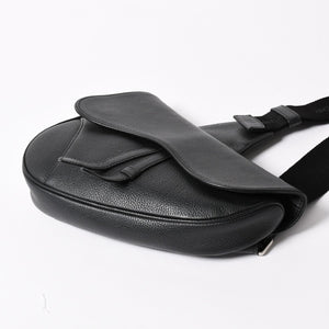 Christian Dior Saddle Bag Body Bag Black Silver Hardware 06-BO-1120 Good Condition Used 4a003815