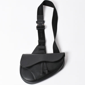Christian Dior Saddle Bag Body Bag Black Silver Hardware 06-BO-1120 Good Condition Used 4a003815
