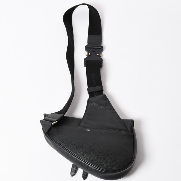 Christian Dior Saddle Bag Body Bag Black Silver Hardware 06-BO-1120 Good Condition Used 4a003815