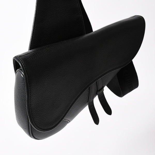 Christian Dior Saddle Bag Body Bag Black Silver Hardware 06-BO-1120 Good Condition Used 4a003815