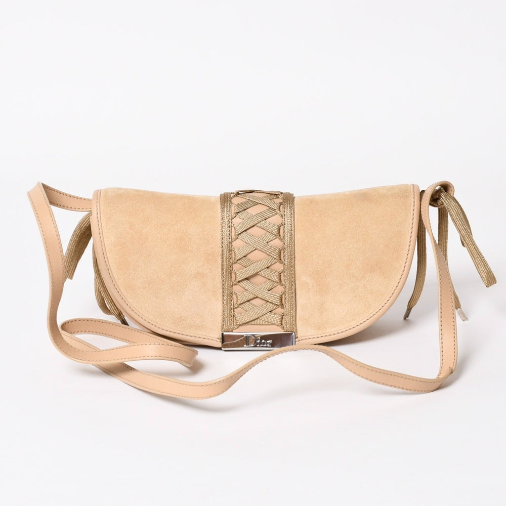 Christian Dior Shoulder Bag Beige Silver Hardware 03BM-1002 Good Condition Used 4a003697