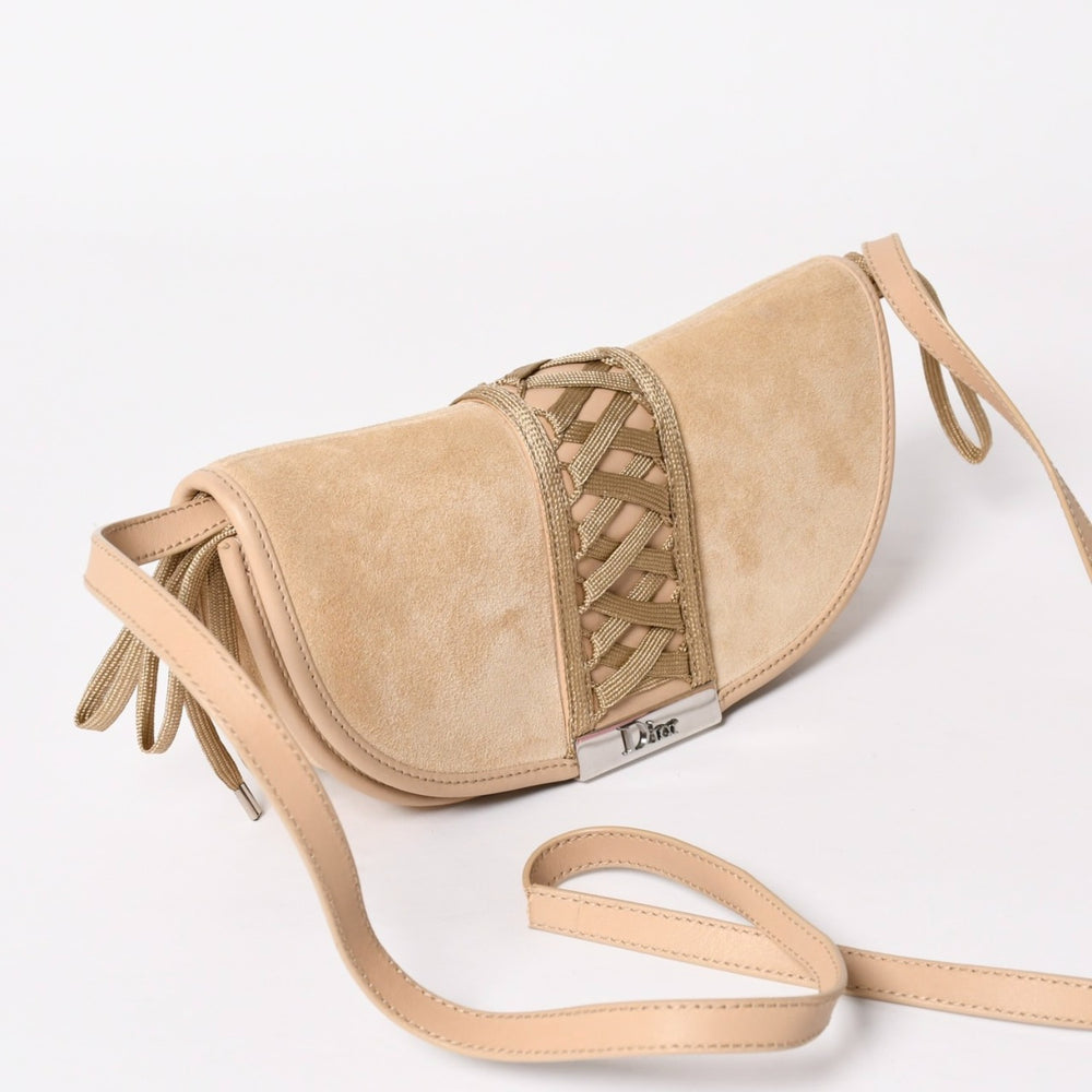 Christian Dior Shoulder Bag Beige Silver Hardware 03BM-1002 Good Condition Used 4a003697