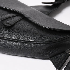 Christian Dior Saddle Bag Body Bag Black Silver Hardware 06-BO-1120 Good Condition Used 4a003815