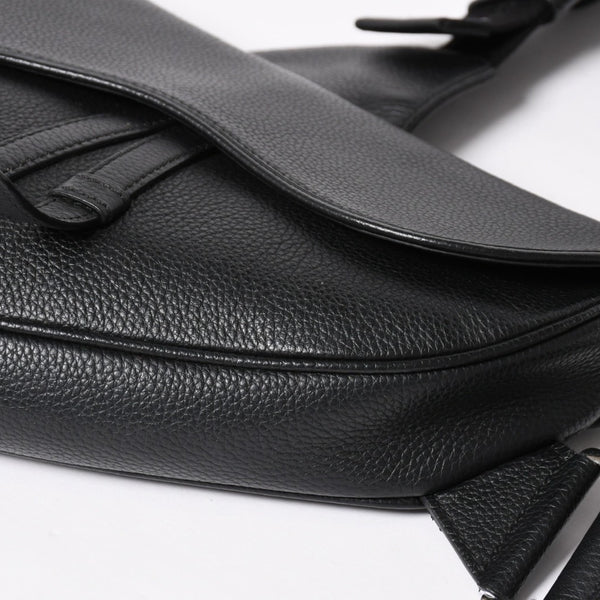 Christian Dior Saddle Bag Body Bag Black Silver Hardware 06-BO-1120 Good Condition Used 4a003815