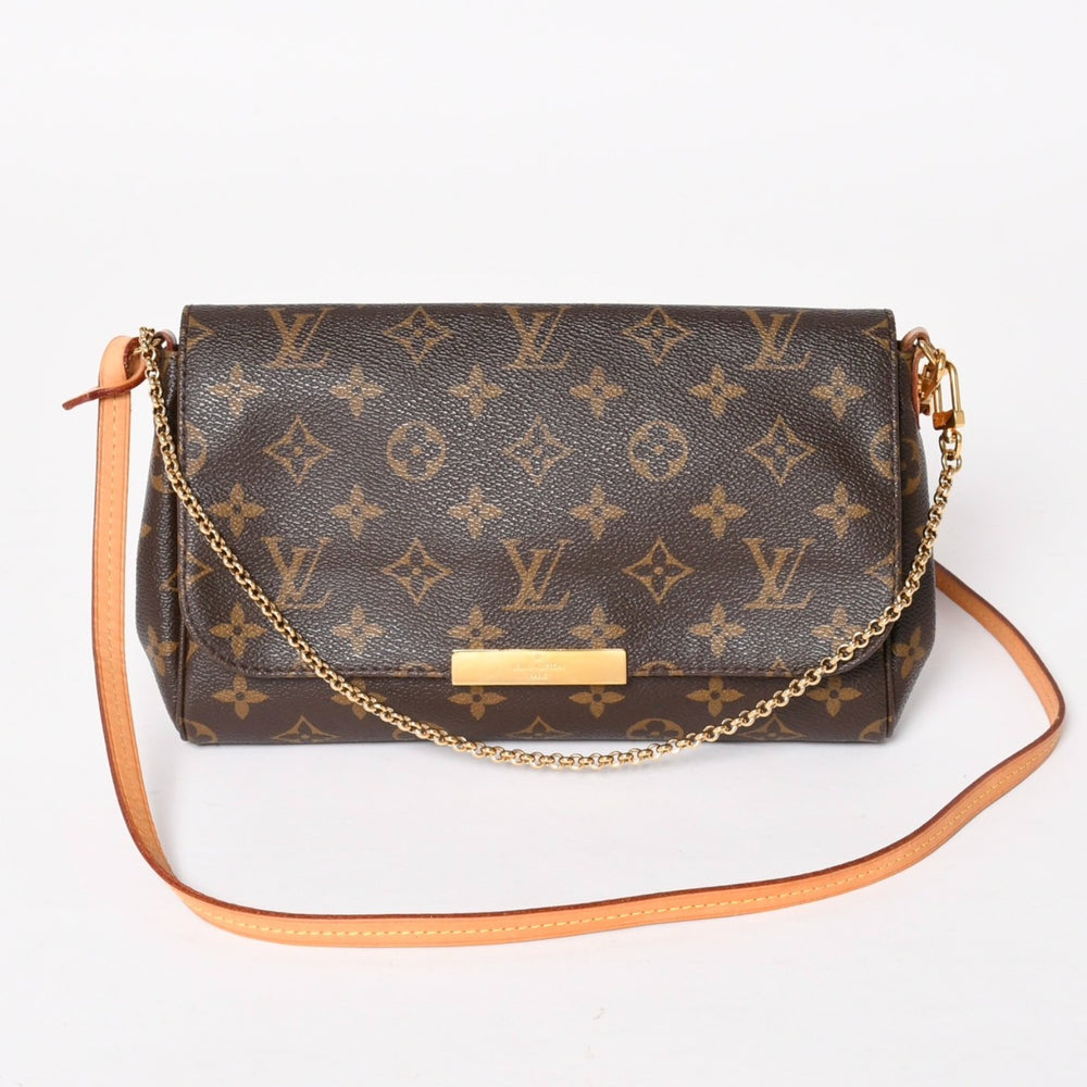 Very Good Condition LOUIS VUITTON Favorite MM Handbag Shoulder Bag 2WAY Monogram M40718 Brown Used 4a003822