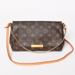 極美品 LOUIS VUITTON ルイヴィトン フェイボリットMM ハンドバッグ ショルダーバッグ 2WAY モノグラム M40718 ブラウン 中古 4a003822