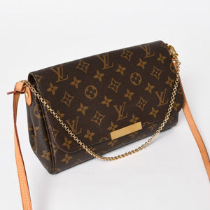 極美品 LOUIS VUITTON ルイヴィトン フェイボリットMM ハンドバッグ ショルダーバッグ 2WAY モノグラム M40718 ブラウン 中古 4a003822