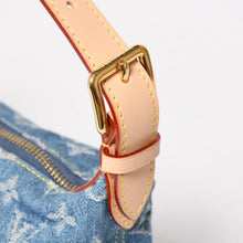 Load image into Gallery viewer, 極美品 LOUIS VUITTON ルイヴィトン ポシェット ヒルズ ハンドバッグ M82949 モノグラム デニム インディゴブルー ゴールド金具 中古 4a003826