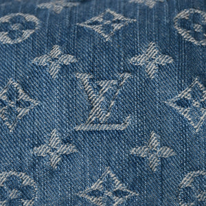 極美品 LOUIS VUITTON ルイヴィトン ポシェット ヒルズ ハンドバッグ M82949 モノグラム デニム インディゴブルー ゴールド金具 中古 4a003826