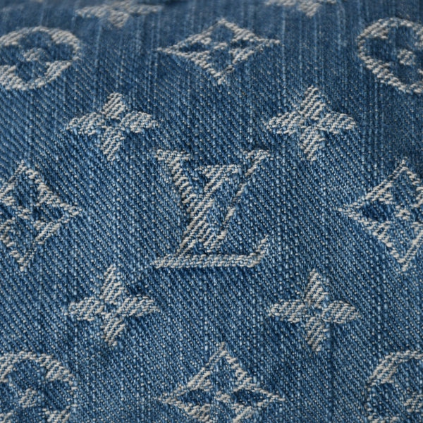 極美品 LOUIS VUITTON ルイヴィトン ポシェット ヒルズ ハンドバッグ M82949 モノグラム デニム インディゴブルー ゴールド金具 中古 4a003826