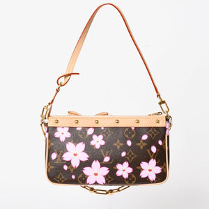 極美品 LOUIS VUITTON ルイヴィトン LV × TM ポシェット アクセソワール アクセサリーポーチ M13666 モノグラム チェリー 村上隆 中古 4a005302