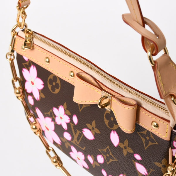 極美品 LOUIS VUITTON ルイヴィトン LV × TM ポシェット アクセソワール アクセサリーポーチ M13666 モノグラム チェリー 村上隆 中古 4a005302
