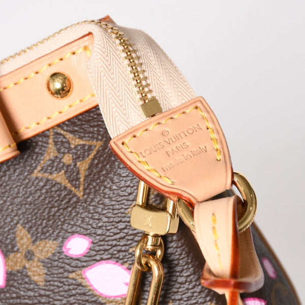 極美品 LOUIS VUITTON ルイヴィトン LV × TM ポシェット アクセソワール アクセサリーポーチ M13666 モノグラム チェリー 村上隆 中古 4a005302