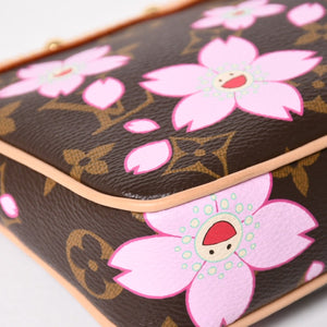極美品 LOUIS VUITTON ルイヴィトン LV × TM ポシェット アクセソワール アクセサリーポーチ M13666 モノグラム チェリー 村上隆 中古 4a005302