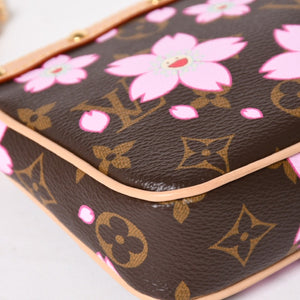 極美品 LOUIS VUITTON ルイヴィトン LV × TM ポシェット アクセソワール アクセサリーポーチ M13666 モノグラム チェリー 村上隆 中古 4a005302