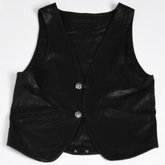 Very Good Condition CHROME HEARTS CLASSIC 2B DSTRY Classic 2B Destroy Leather Vest Size L Cross Ball Dagger Used 4a003827