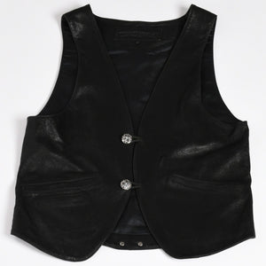 Very Good Condition CHROME HEARTS CLASSIC 2B DSTRY Classic 2B Destroy Leather Vest Size L Cross Ball Dagger Used 4a003827