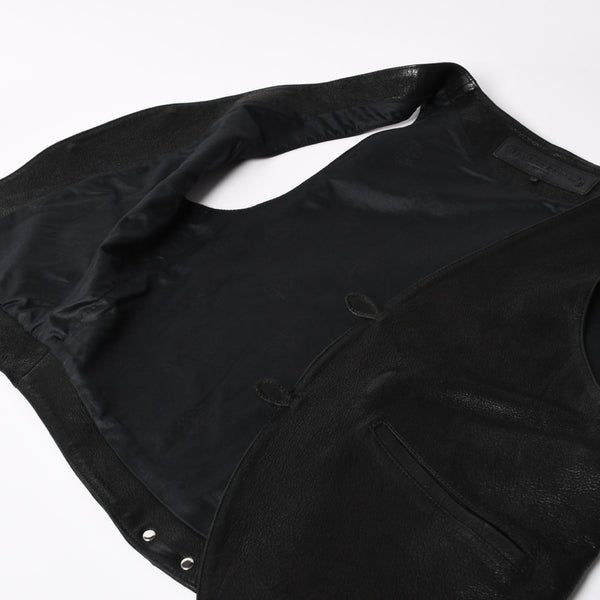 Very Good Condition CHROME HEARTS CLASSIC 2B DSTRY Classic 2B Destroy Leather Vest Size L Cross Ball Dagger Used 4a003827