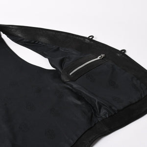Very Good Condition CHROME HEARTS CLASSIC 2B DSTRY Classic 2B Destroy Leather Vest Size L Cross Ball Dagger Used 4a003827