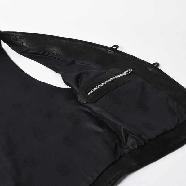 Very Good Condition CHROME HEARTS CLASSIC 2B DSTRY Classic 2B Destroy Leather Vest Size L Cross Ball Dagger Used 4a003827
