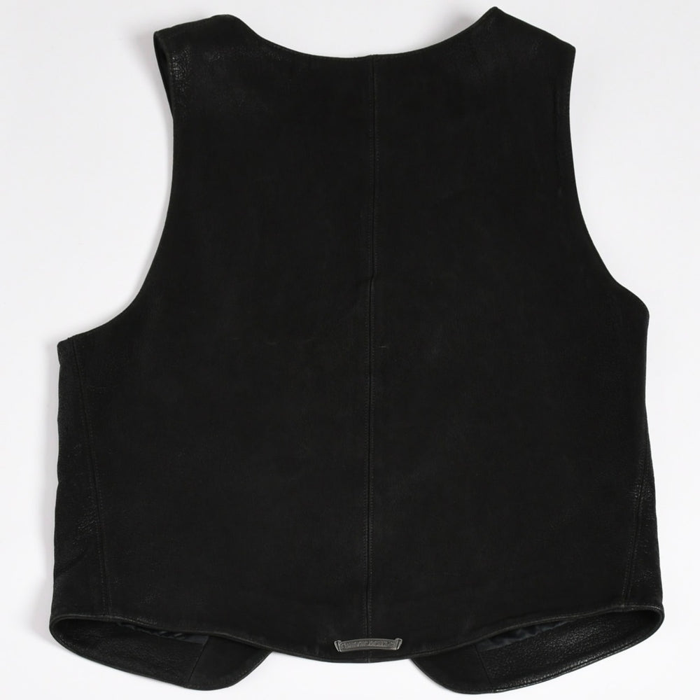 Very Good Condition CHROME HEARTS CLASSIC 2B DSTRY Classic 2B Destroy Leather Vest Size L Cross Ball Dagger Used 4a003827