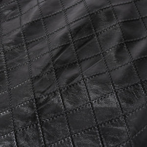 極美品 CHANEL シャネル マトラッセ ノーカラー仕様ブラックレザージャケット ラムスキン ココマーク アウター 50サイズ P72638 中古 4a003769