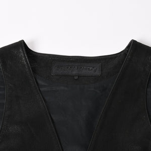 Very Good Condition CHROME HEARTS CLASSIC 2B DSTRY Classic 2B Destroy Leather Vest Size L Cross Ball Dagger Used 4a003827