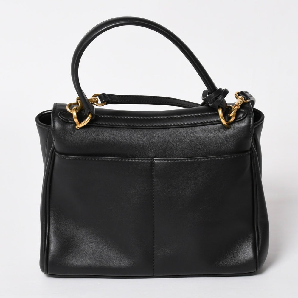 極美品 BALENCIAGA バレンシアガ ロデオハンドバッグ 795456 M69・4263 ショルダーバッグ 2way カーフスキン ブラック ゴールド金具 中古 4a003644