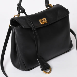 極美品 BALENCIAGA バレンシアガ ロデオハンドバッグ 795456 M69・4263 ショルダーバッグ 2way カーフスキン ブラック ゴールド金具 中古 4a003644