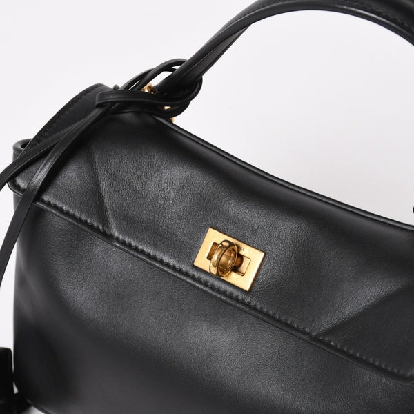 極美品 BALENCIAGA バレンシアガ ロデオハンドバッグ 795456 M69・4263 ショルダーバッグ 2way カーフスキン ブラック ゴールド金具 中古 4a003644