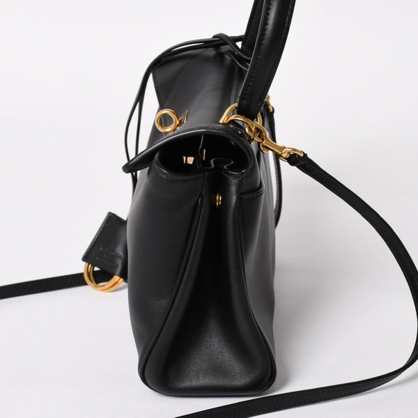 極美品 BALENCIAGA バレンシアガ ロデオハンドバッグ 795456 M69・4263 ショルダーバッグ 2way カーフスキン ブラック ゴールド金具 中古 4a003644
