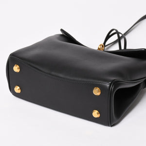 極美品 BALENCIAGA バレンシアガ ロデオハンドバッグ 795456 M69・4263 ショルダーバッグ 2way カーフスキン ブラック ゴールド金具 中古 4a003644