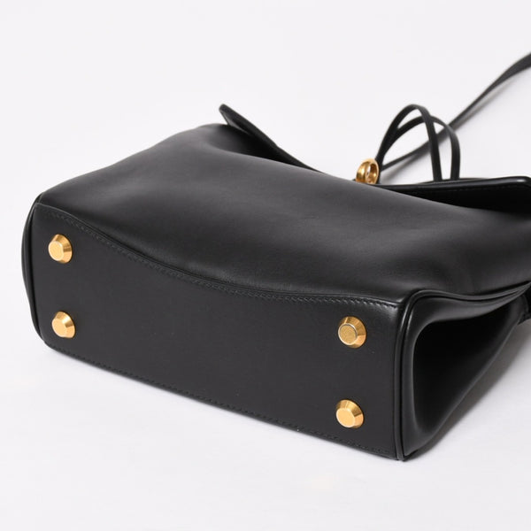 極美品 BALENCIAGA バレンシアガ ロデオハンドバッグ 795456 M69・4263 ショルダーバッグ 2way カーフスキン ブラック ゴールド金具 中古 4a003644