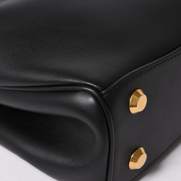極美品 BALENCIAGA バレンシアガ ロデオハンドバッグ 795456 M69・4263 ショルダーバッグ 2way カーフスキン ブラック ゴールド金具 中古 4a003644
