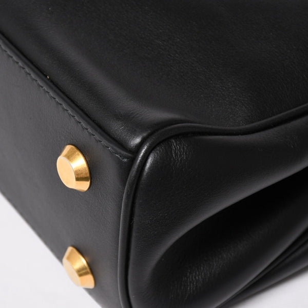 極美品 BALENCIAGA バレンシアガ ロデオハンドバッグ 795456 M69・4263 ショルダーバッグ 2way カーフスキン ブラック ゴールド金具 中古 4a003644