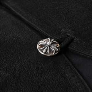 Very Good Condition CHROME HEARTS CLASSIC 2B DSTRY Classic 2B Destroy Leather Vest Size L Cross Ball Dagger Used 4a003827