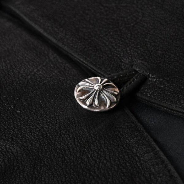 Very Good Condition CHROME HEARTS CLASSIC 2B DSTRY Classic 2B Destroy Leather Vest Size L Cross Ball Dagger Used 4a003827
