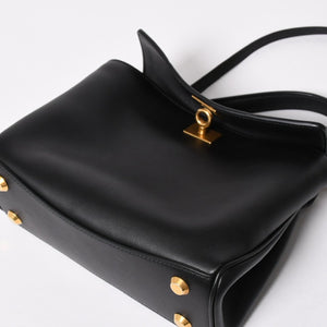 極美品 BALENCIAGA バレンシアガ ロデオハンドバッグ 795456 M69・4263 ショルダーバッグ 2way カーフスキン ブラック ゴールド金具 中古 4a003644