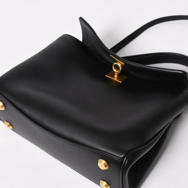 極美品 BALENCIAGA バレンシアガ ロデオハンドバッグ 795456 M69・4263 ショルダーバッグ 2way カーフスキン ブラック ゴールド金具 中古 4a003644