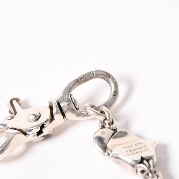 Very good condition CHROME HEARTS 2 clip long lip & tan wallet chain Weight approx. 339.0g Total length approx. 55cm 13 links Used 4a003756