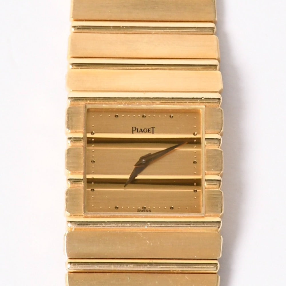 Piaget ピアジェ POLO ポロ 腕時計 7131C701 重量約146.35g K18YG 750刻印 クォーツ ゴールド文字盤 ガラスキズ 美品 中古 4a003590