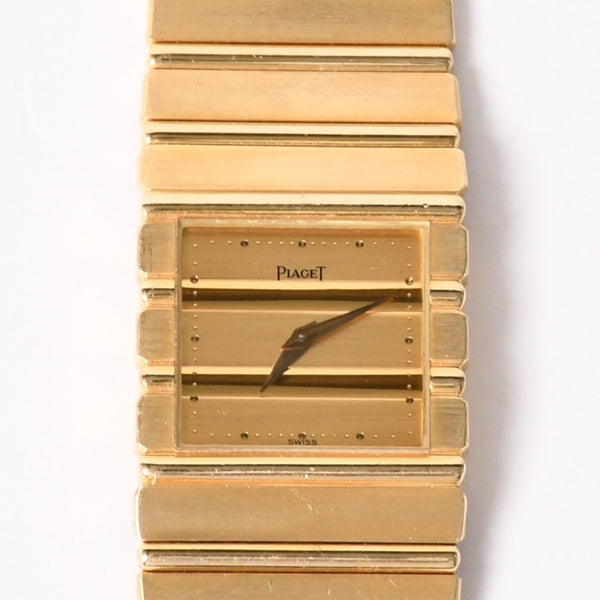 Piaget ピアジェ POLO ポロ 腕時計 7131C701 重量約146.35g K18YG 750刻印 クォーツ ゴールド文字盤 ガラスキズ 美品 中古 4a003590