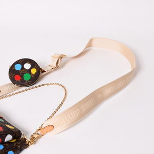 Very Good Condition LOUIS VUITTON Yayoi Kusama Multi Pochette Accessoire M46385 Monogram Canvas Multi Color Used 4a003834