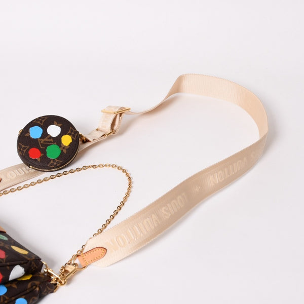 Very Good Condition LOUIS VUITTON Yayoi Kusama Multi Pochette Accessoire M46385 Monogram Canvas Multi Color Used 4a003834