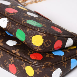 Very Good Condition LOUIS VUITTON Yayoi Kusama Multi Pochette Accessoire M46385 Monogram Canvas Multi Color Used 4a003834